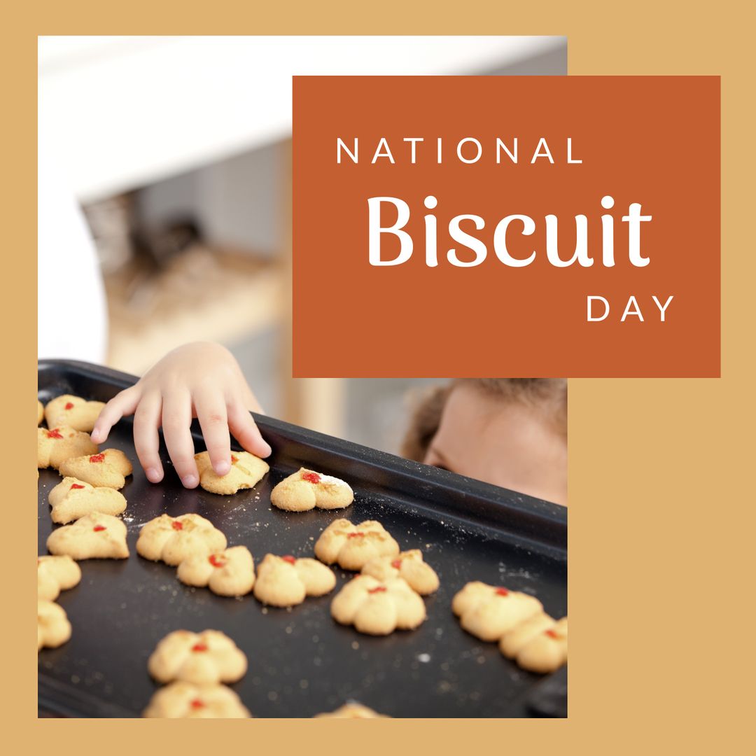 National Biscuit Day Celebration with Child Preparing Homemade Cookies - Download Free Stock Templates Pikwizard.com