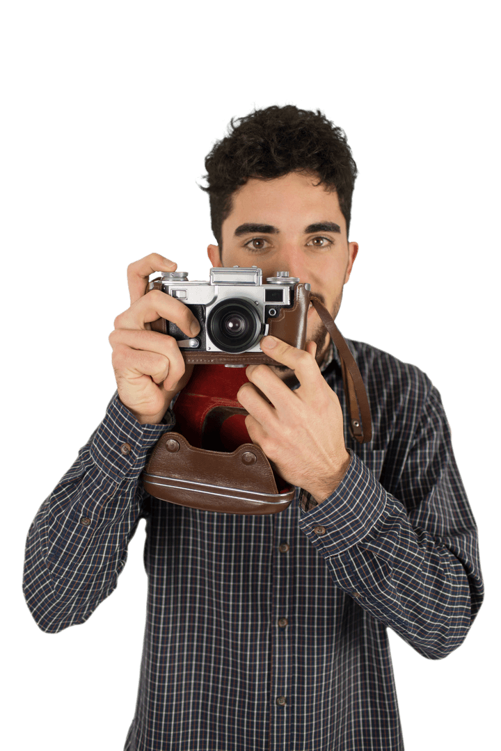 Transparent Background Casual Man Taking Photo with Camera - Download Free Stock Images Pikwizard.com