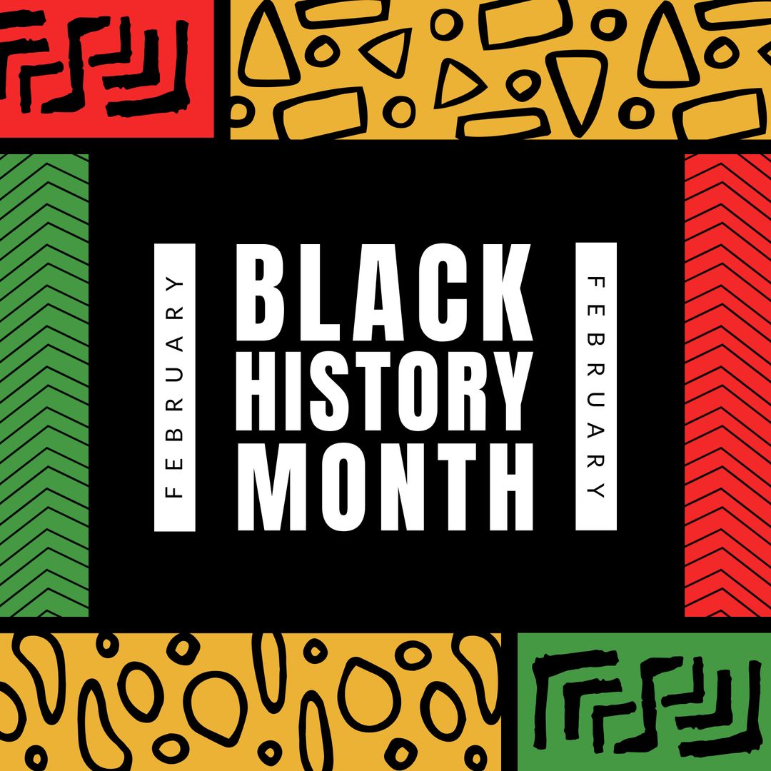 Black History Month Celebration Design with Vibrant Shapes
