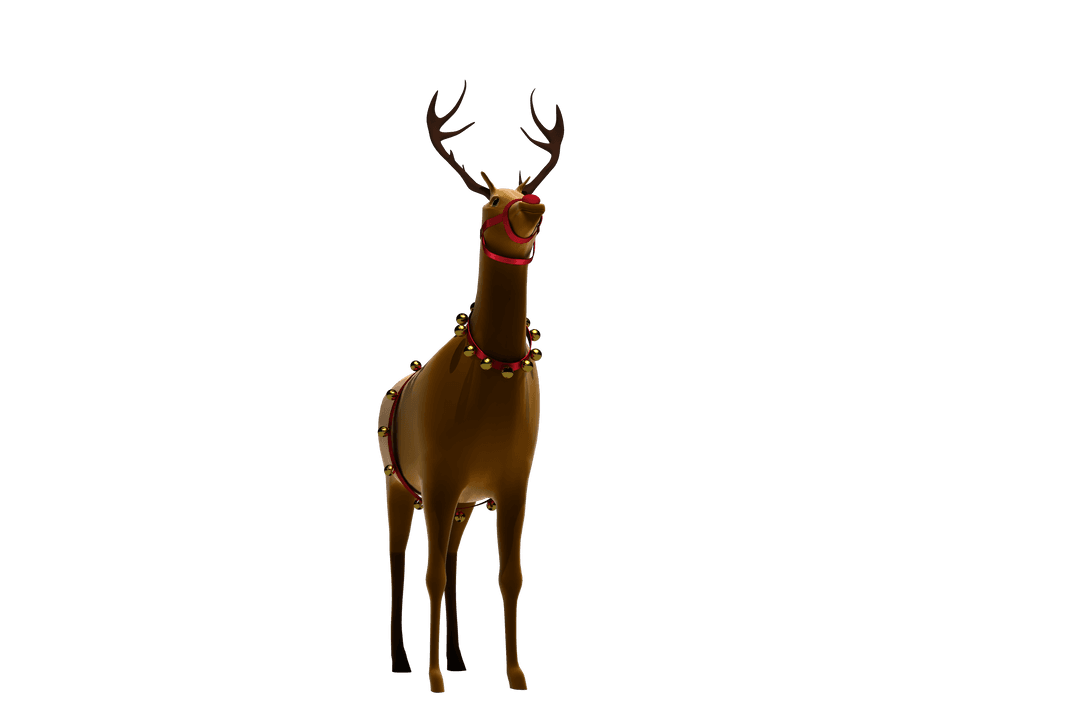 Transparent Festive Reindeer with Multicolored Bells