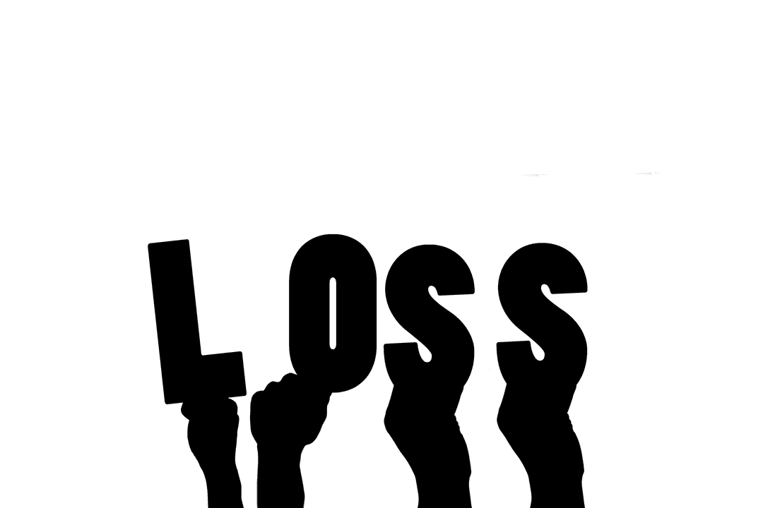 Hands Holding Loss Text on Transparent Background