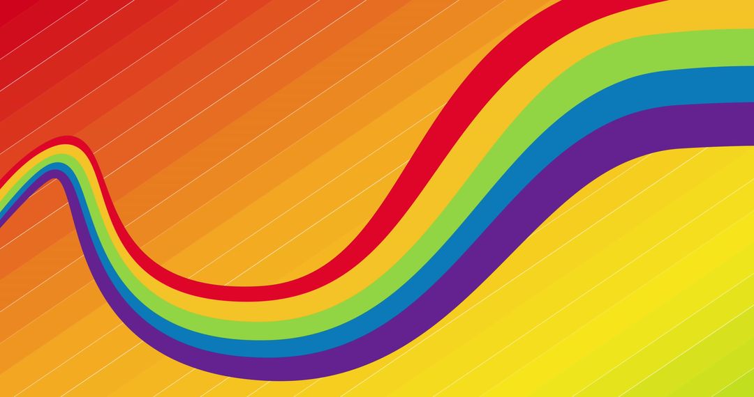 Rainbow Curves on Vibrant Gradient Background for Equality