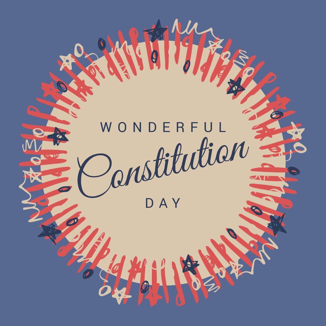 Wonderful constitution day text over a decorative banner against black background - Download Free Stock Templates Pikwizard.com