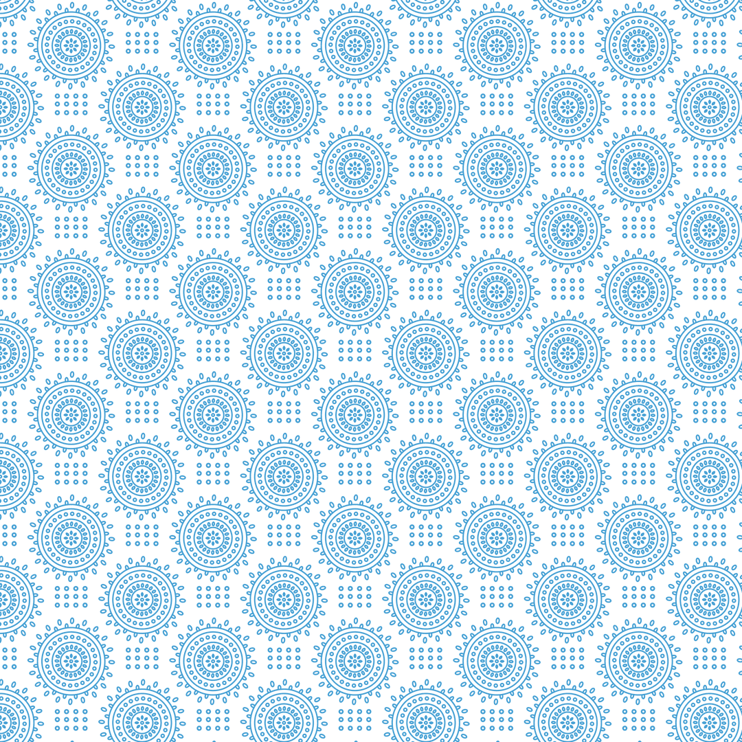 Seamless Blue Shape and Circle Pattern on Transparent Background
