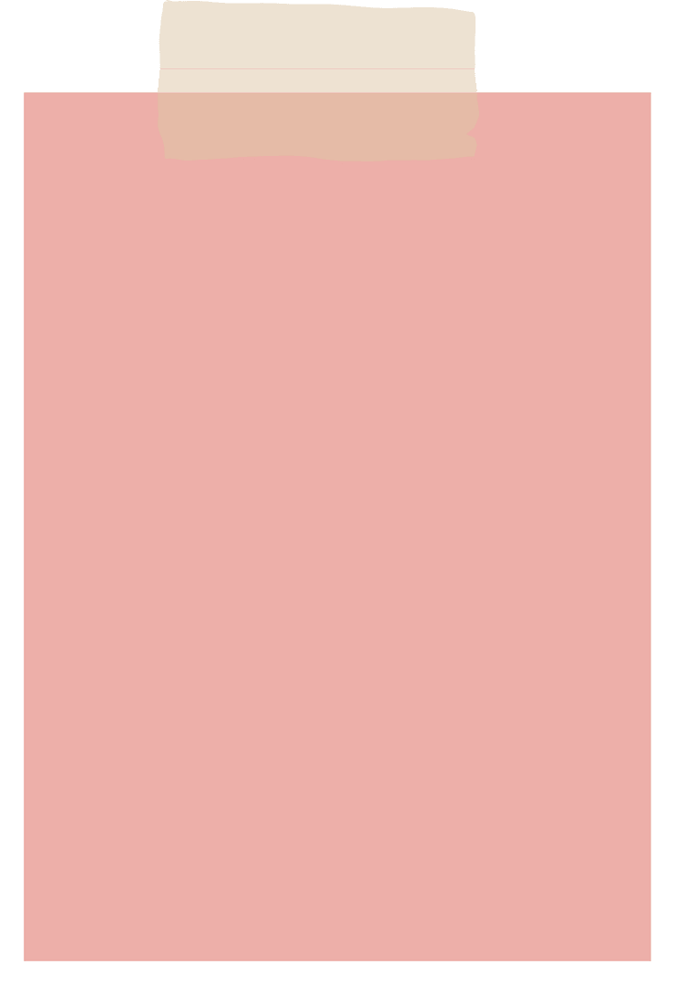 Salmon Note with Tape on Transparent Background