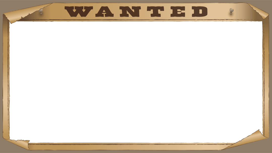 Vintage Wanted Poster with Transparent Background for Custom Designs