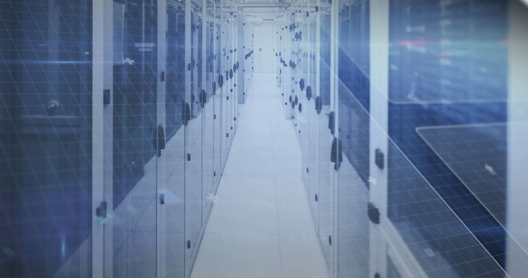 Abstract Data Servers with Overlay of Formulas and Circuits - Free Images, Stock Photos and Pictures on Pikwizard.com