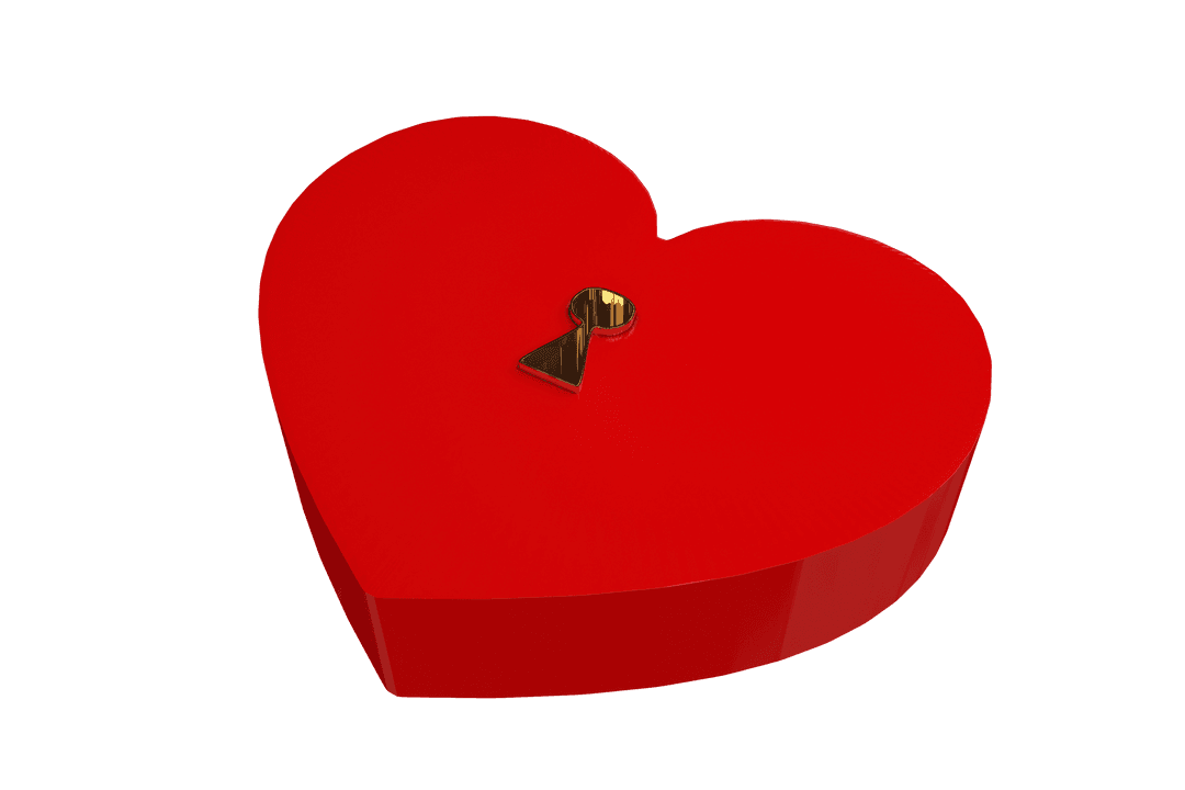 Heart with Keyhole on Transparent Background Illustrates Love and Security
