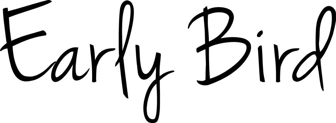 Early bird text illustration on transparent background