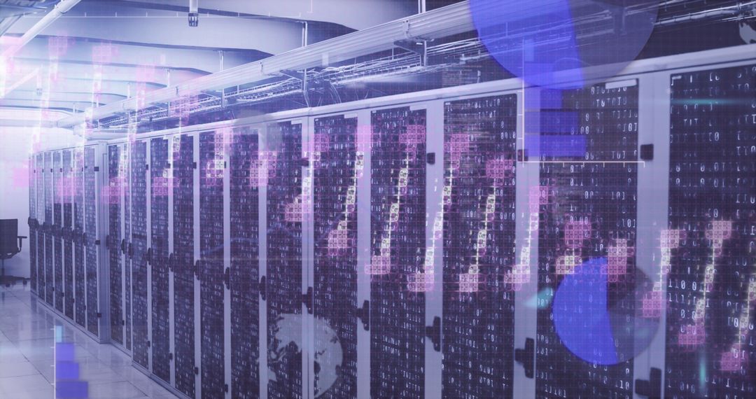 Innovative Data Center with Digital Code Overlay