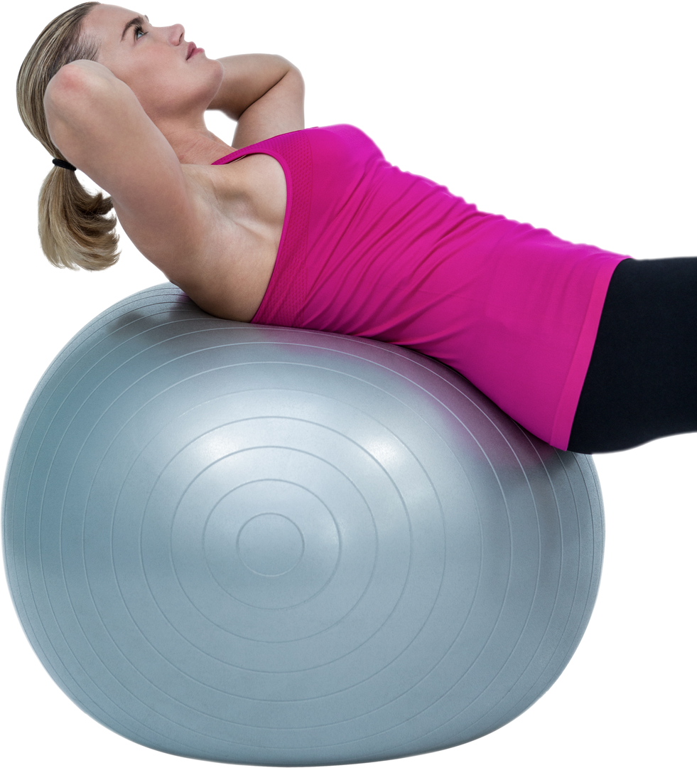 Transparent Background: Woman Doing Core Exercise on Fitness Ball - Download Free Stock Images Pikwizard.com