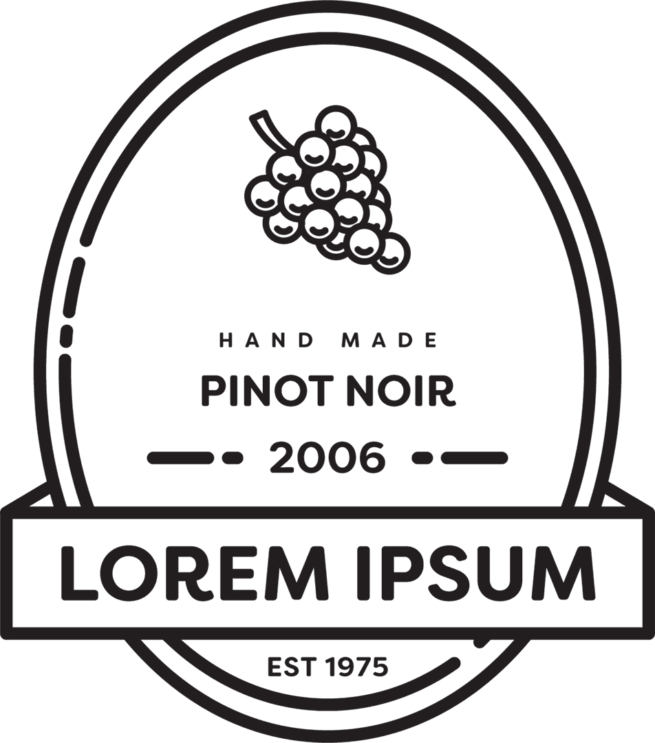 Transparent Grape Label for Pinot Noir Wine