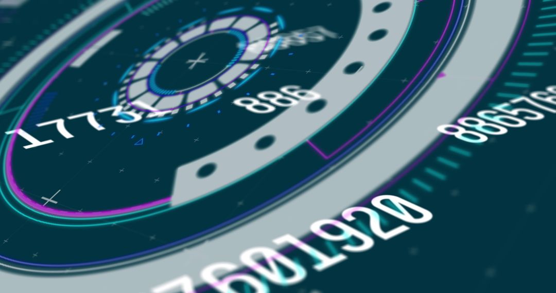 Futuristic Digital Interface with Dynamic Numbers