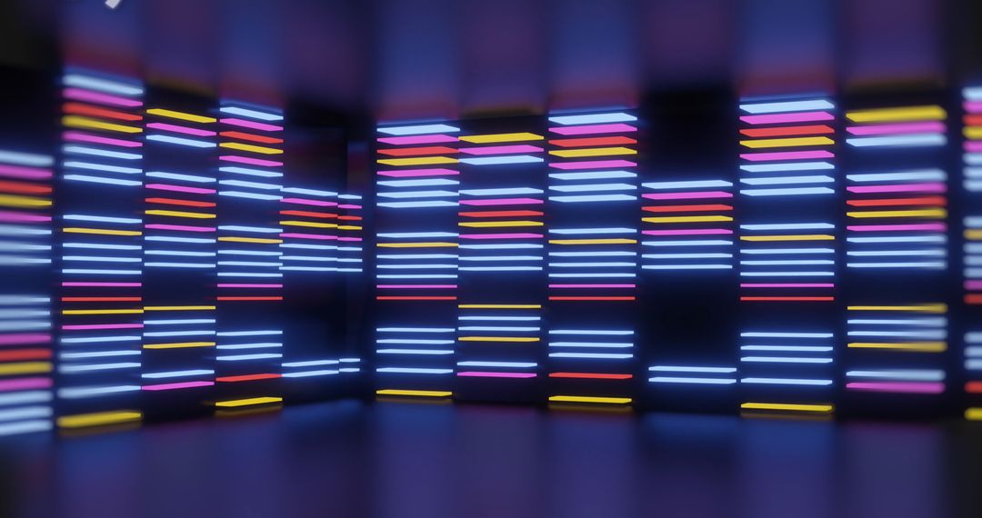 Futuristic Digital Interface with Multicolored Lights