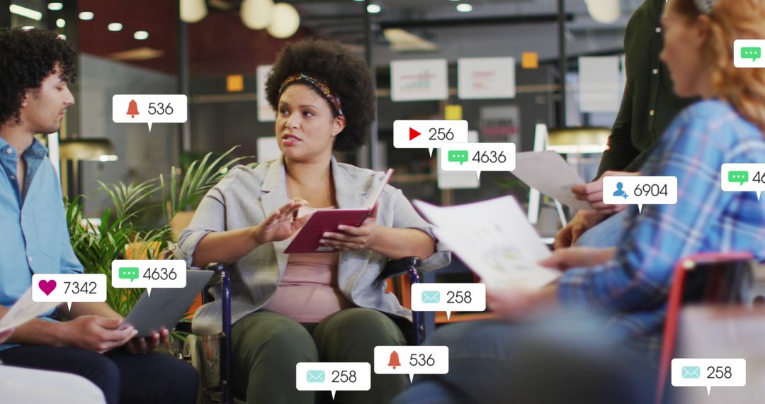 Diverse Business Team Analyzing Social Media Engagement