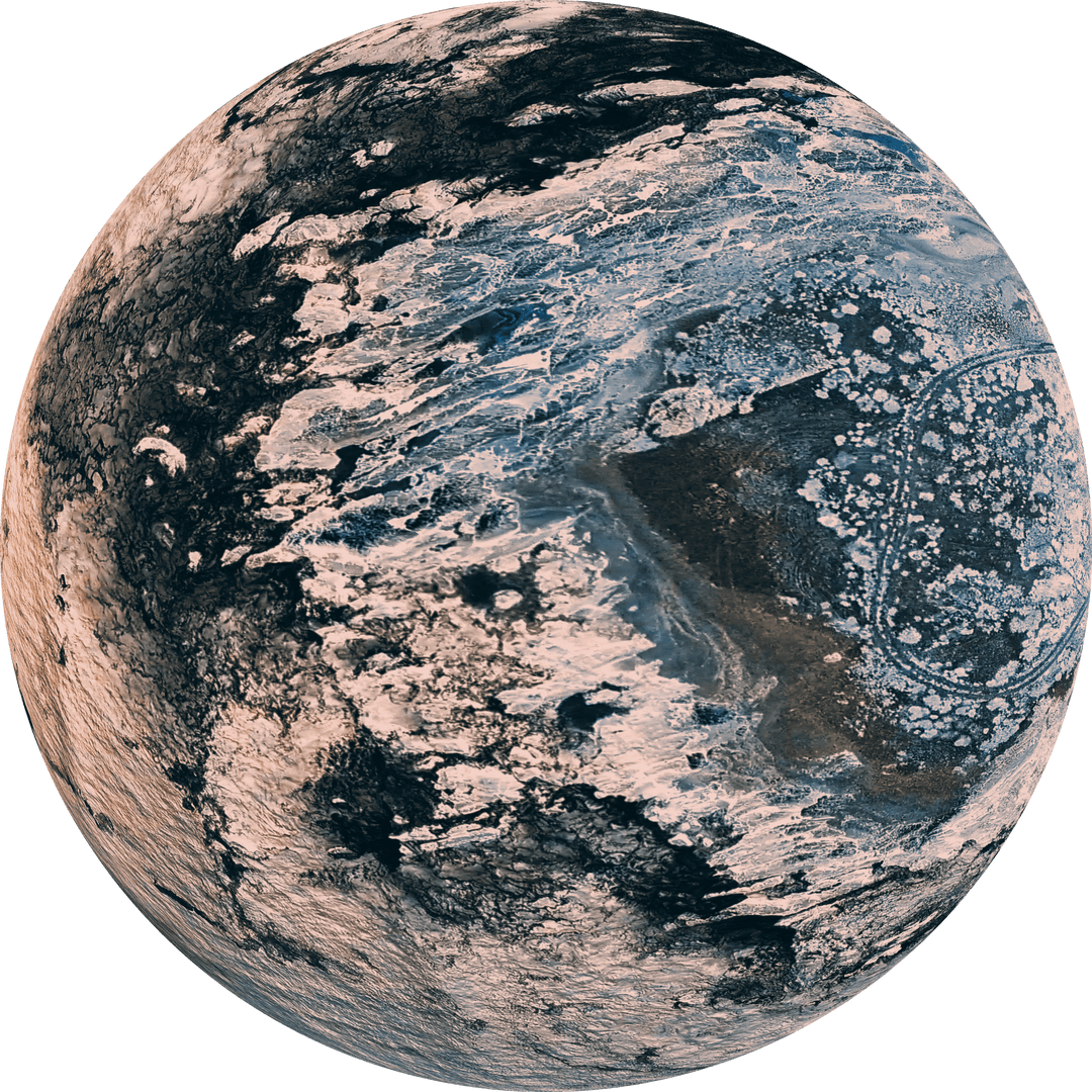 Global Earth in Transparent Multi-Textured Design