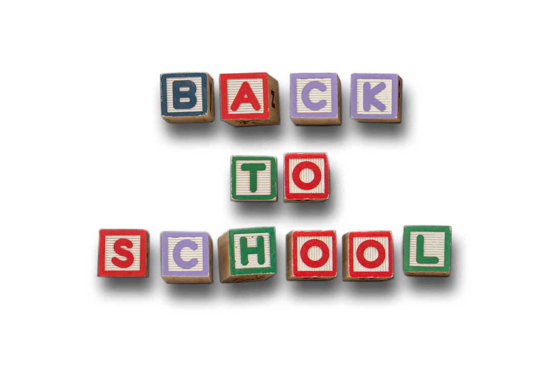 Vibrant Back to School Blocks with Transparent Background