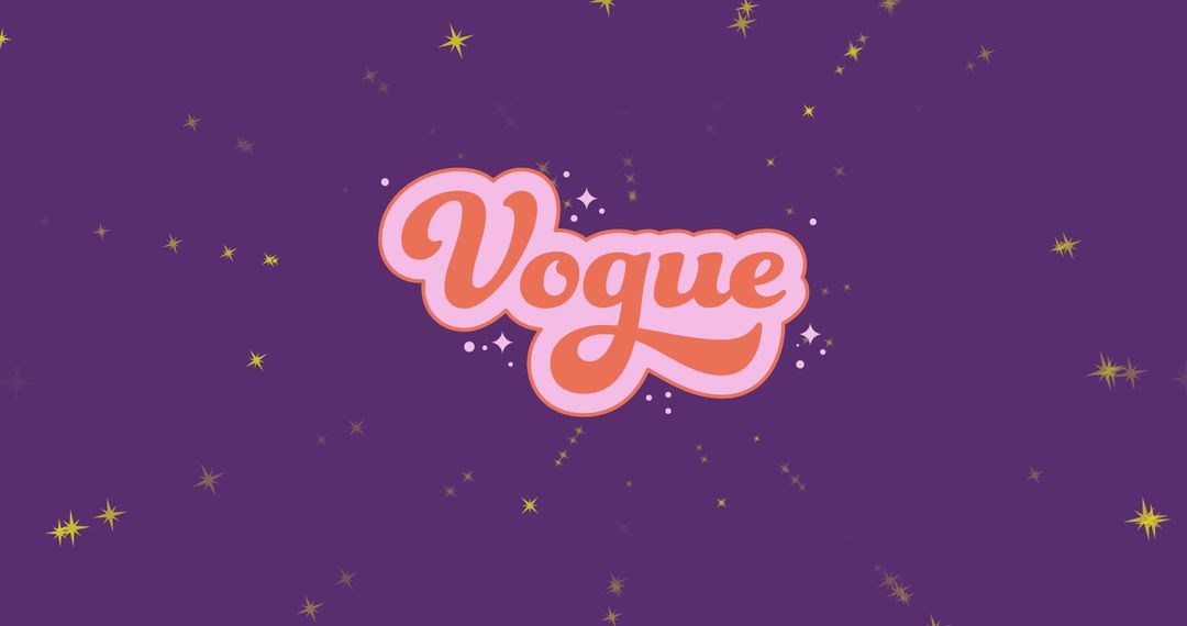 Stylish Text Design Highlighting Vogue Over Purple Background