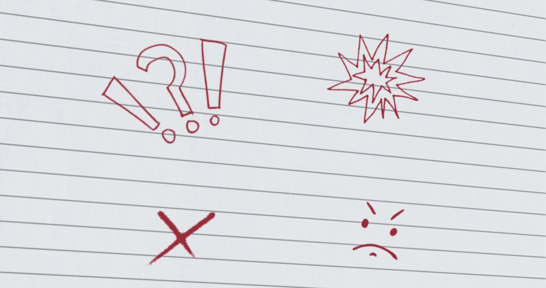 Graphical Symbols Drawn in Notebook for Education and Learning