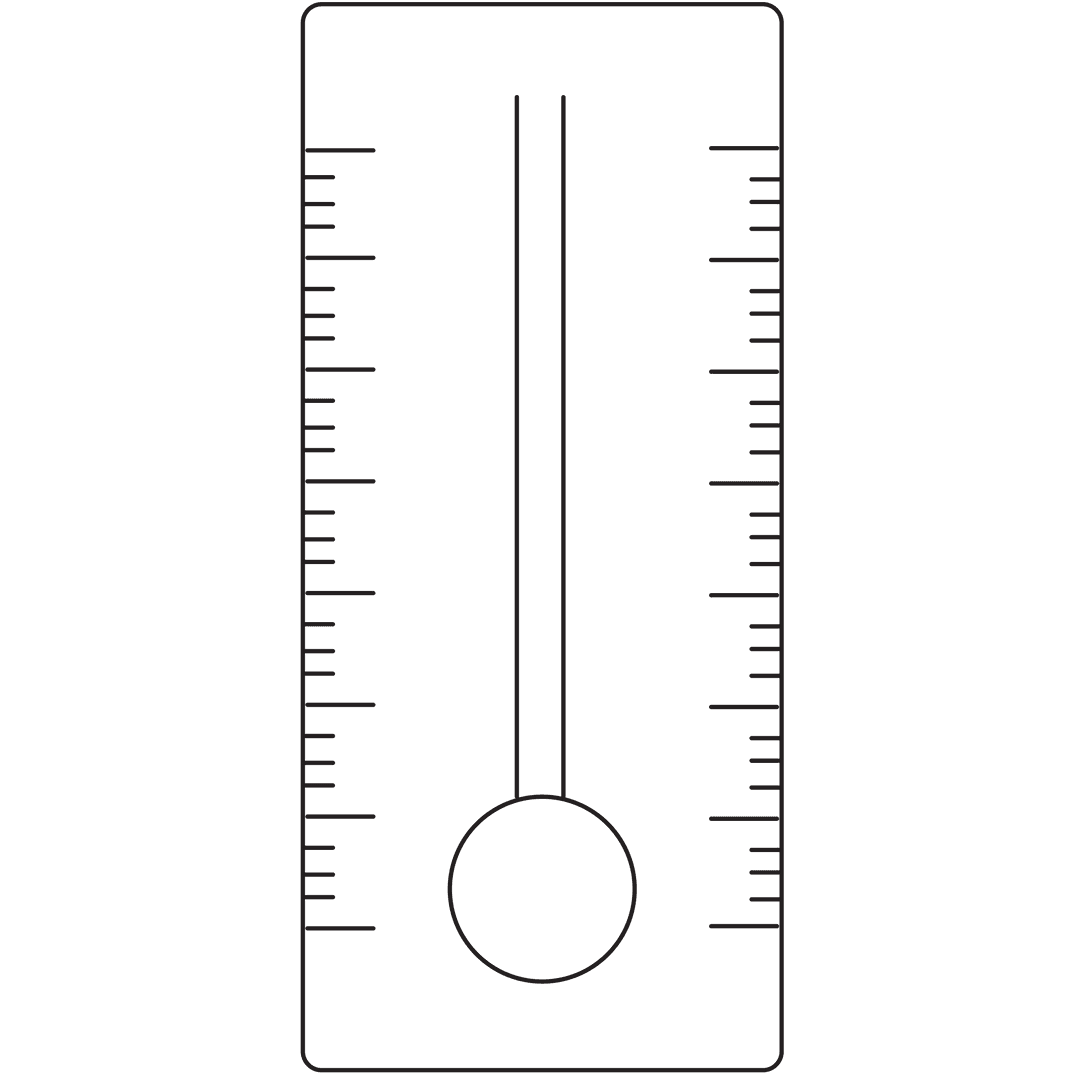 Black Transparent Thermometer Icon on Clear Background