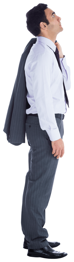 Biracial Businessman Standing Confidently on Transparent Background