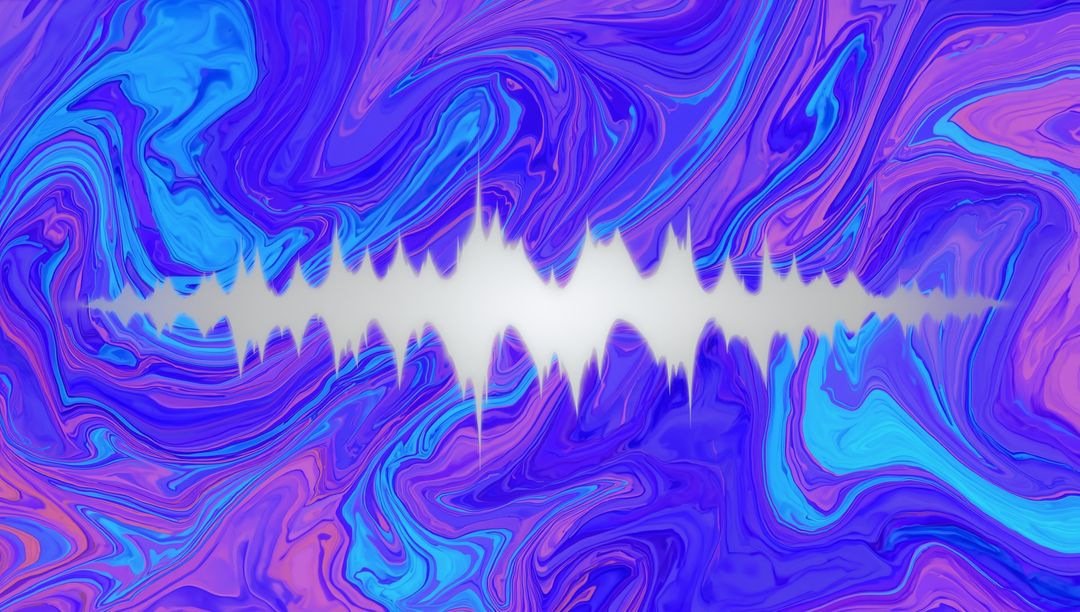 Abstract Sound Wave Over Vibrant Swirled Colors