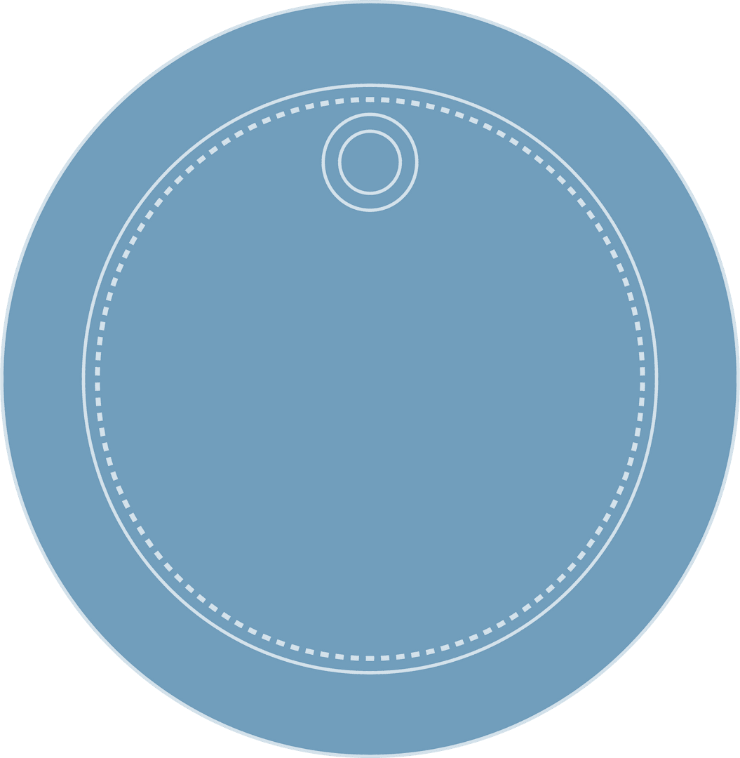 Round Blue Tag with Blank Transparent Background