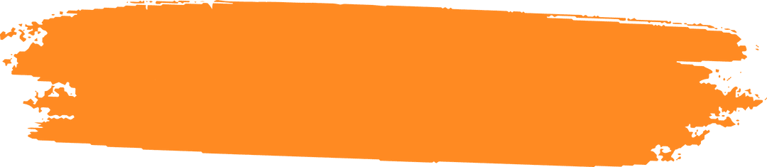 Abstract Orange Brush Stroke with Rough Edges on Transparent Background