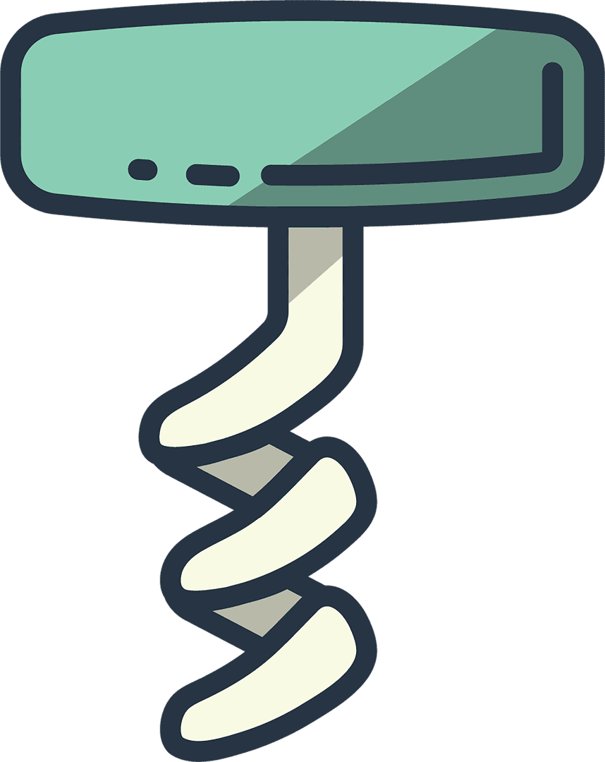 Vector Corkscrew Icon on Transparent Background for Celebrations