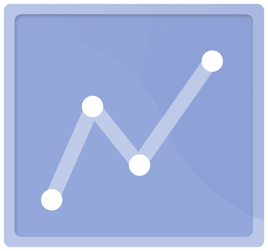 White Graph Trend Line Icon on Transparent Background