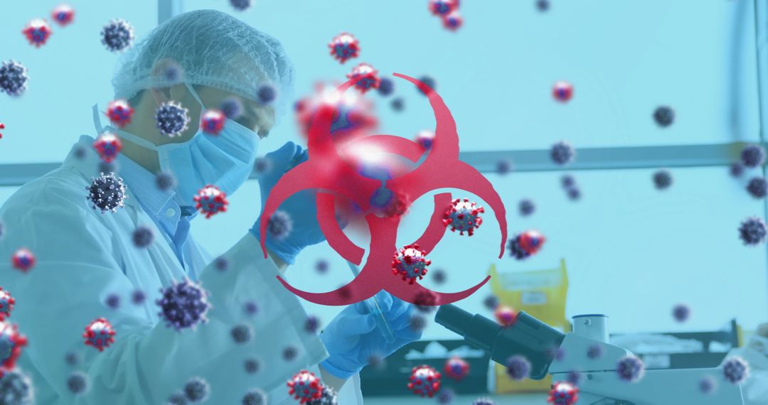 Laboratory Researcher Studying Viruses and Biohazards