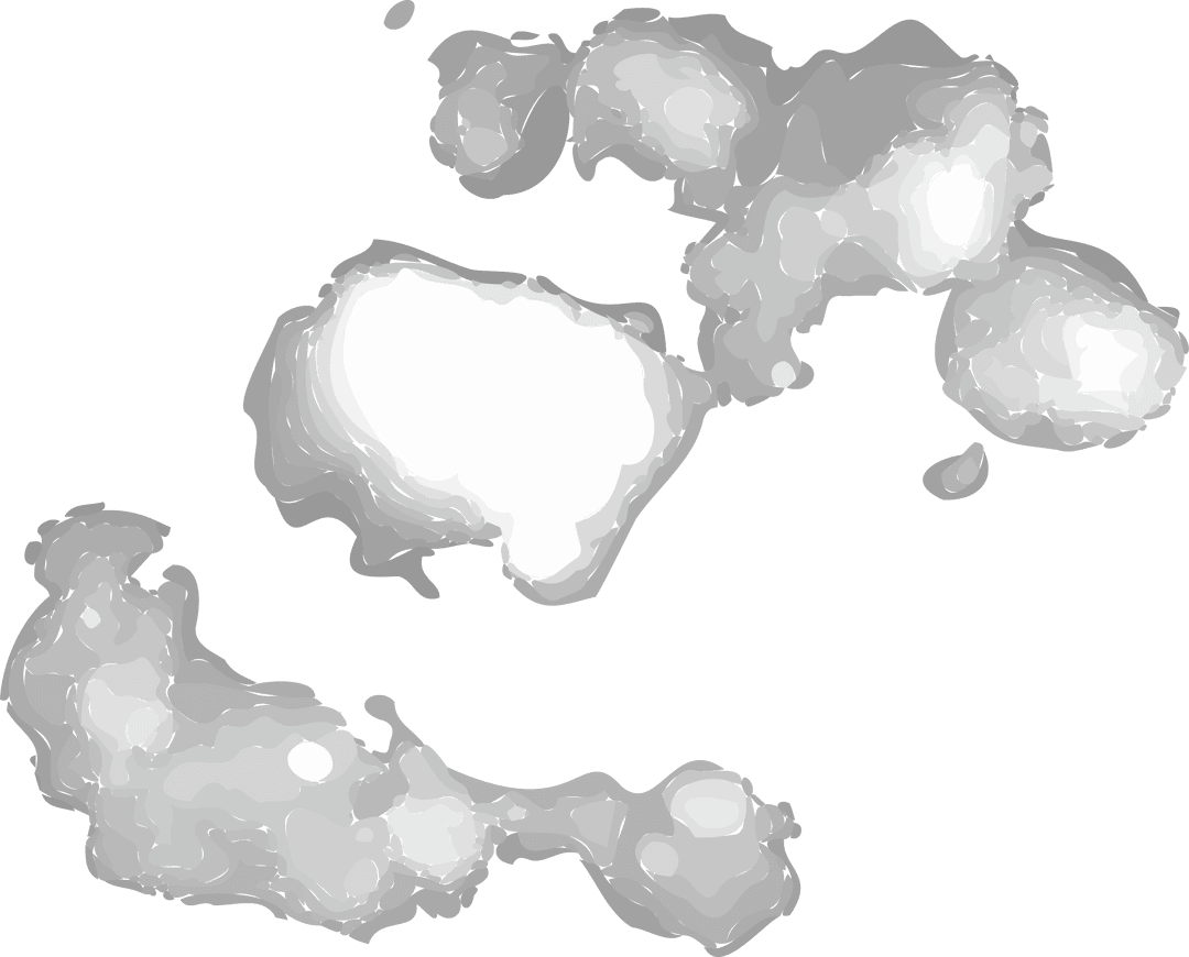 Abstract Cloud Shapes on Transparent Background Minimalist Design