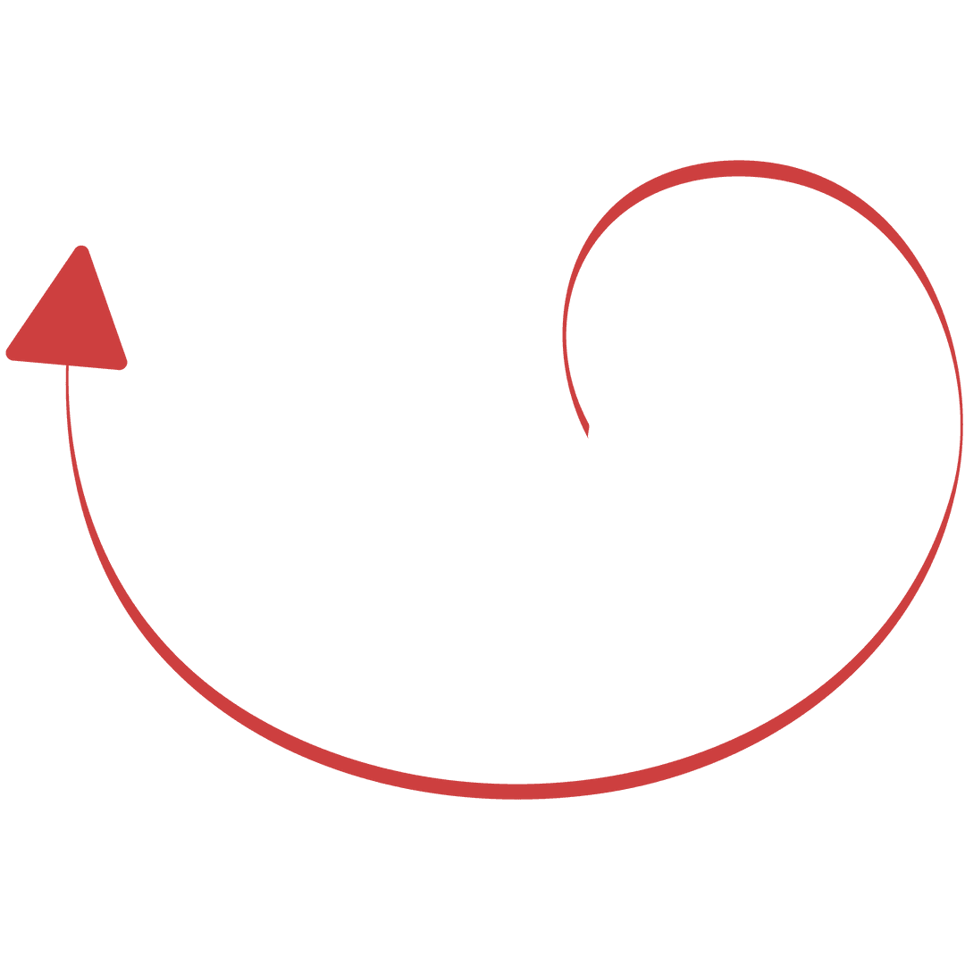 Red Curved Spiral Arrow with Transparent Background Illustration