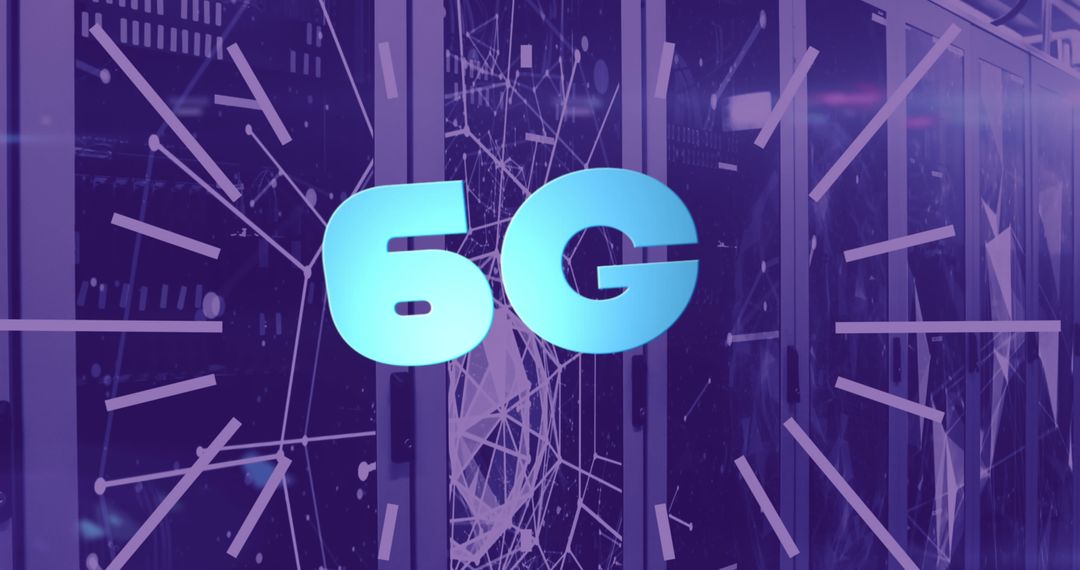 6G Technology Concept with Connections Over Server Room