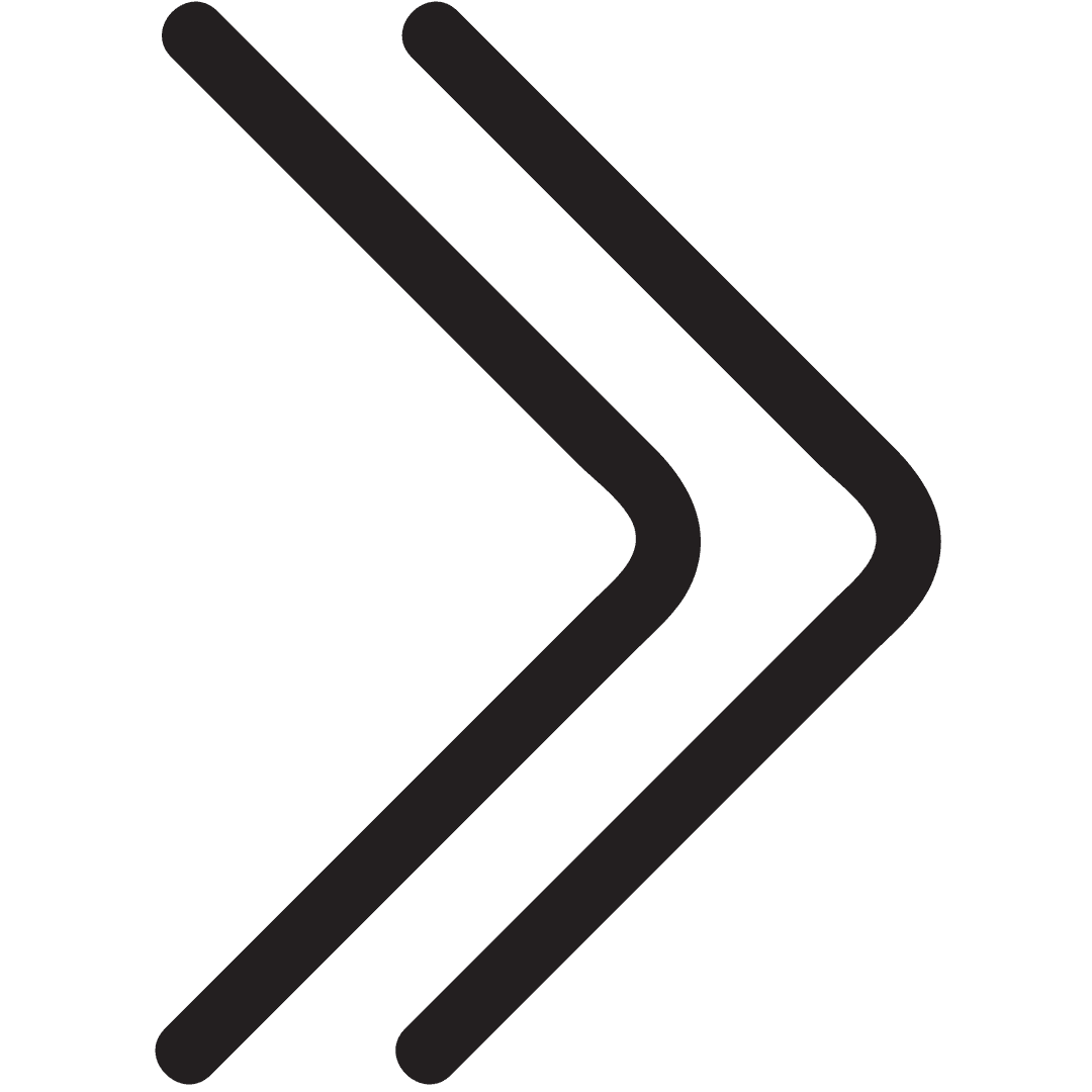 Double Black Arrow Symbol on Transparent Background for Modern Design