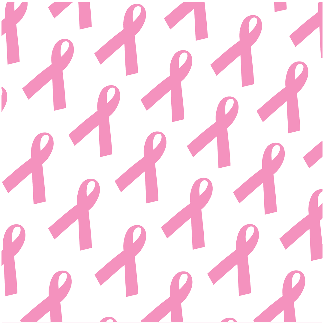 Seamless Pink Ribbon Pattern on Transparent Background for Awareness