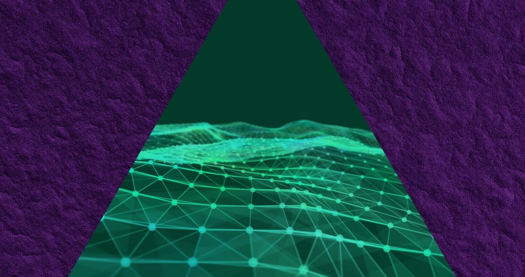 Futuristic Digital Grid within Triangle Frame