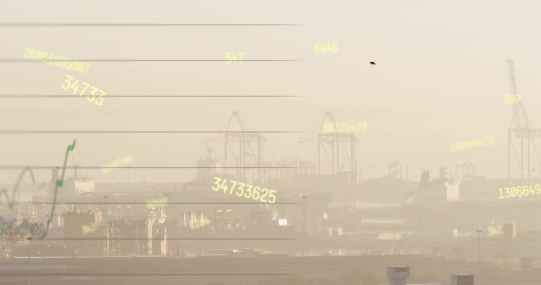 Financial Data Targeted Over Cityscape Showing Global Business