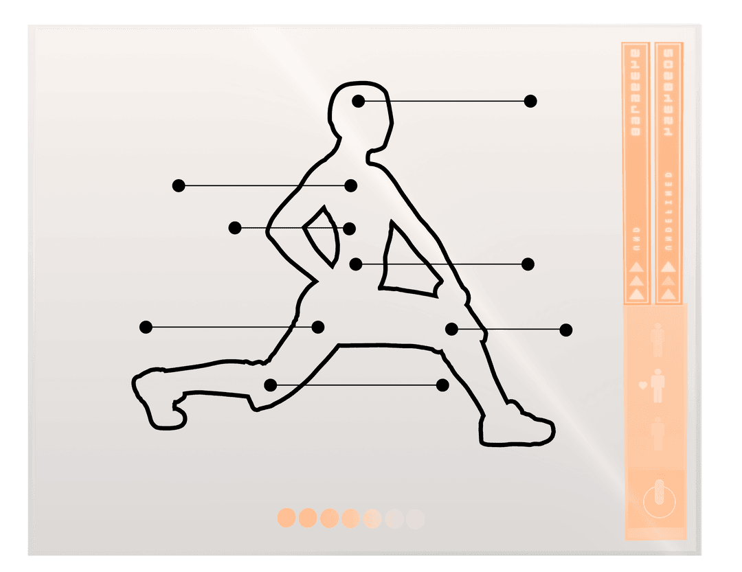 Futuristic Fitness Interface on Transparent Background