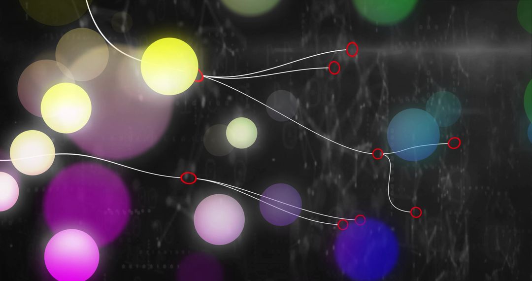 Futuristic Data Visualization with Colored Abstract Network