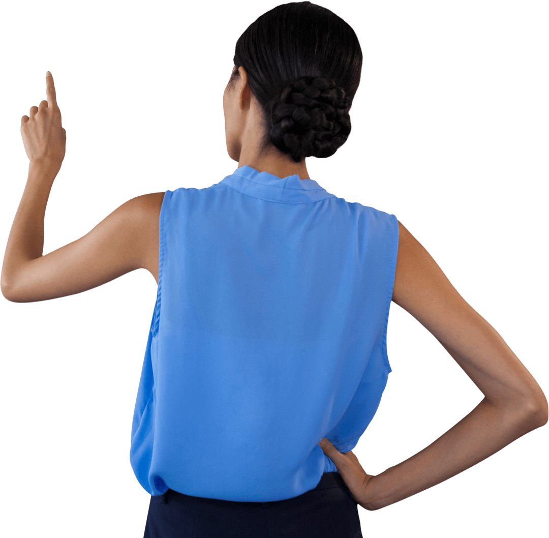 Confident Businesswoman with Professional Updo in Transparent Background