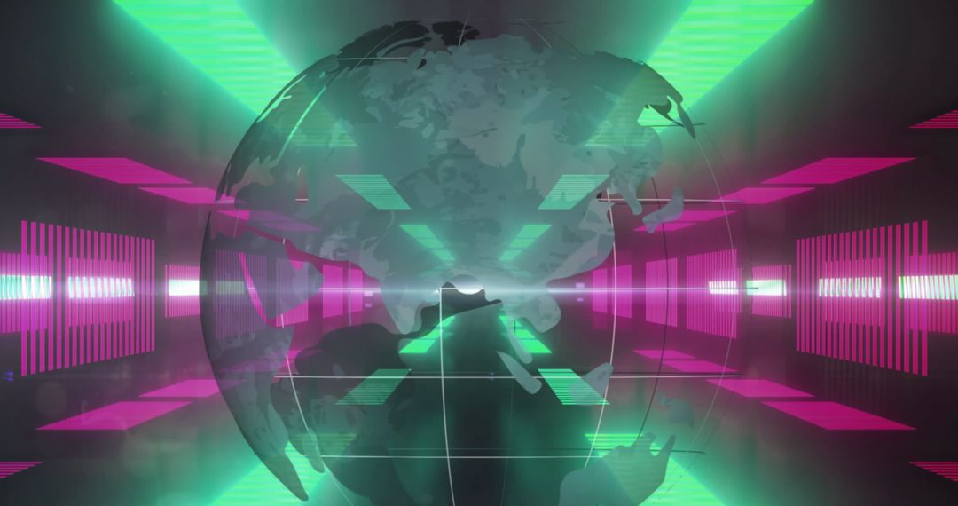 Digital World with Globally Networked Neon Lights