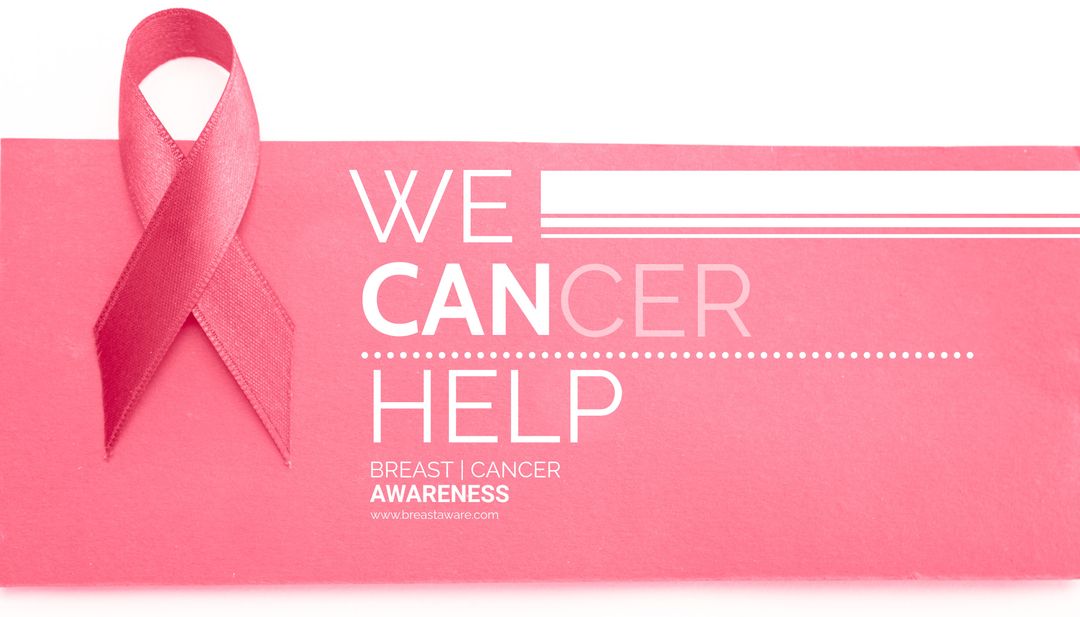 Breast Cancer Awareness Pink Ribbon We Can Help Message - Download Free Stock Templates Pikwizard.com