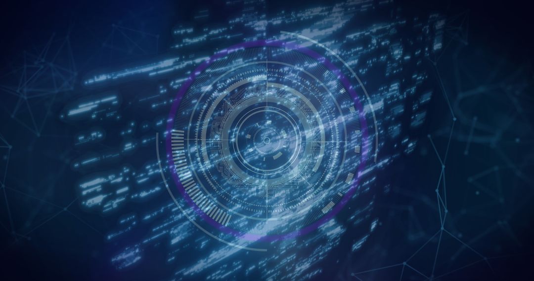 Digital Interface with Futuristic Padlock Scanning