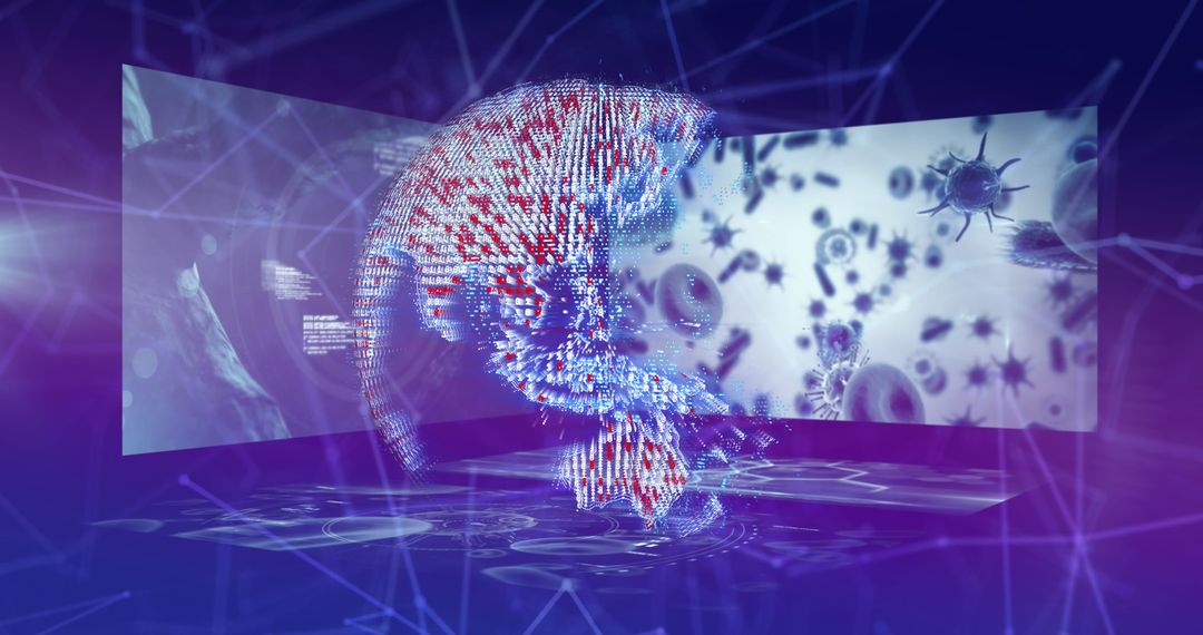 Cyberspace Holographic Display with Virus and Data Visualization