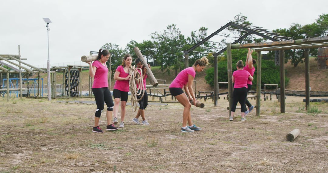 Women Exercising in Outdoor Fitness Training Course - Free Images, Stock Photos and Pictures on Pikwizard.com