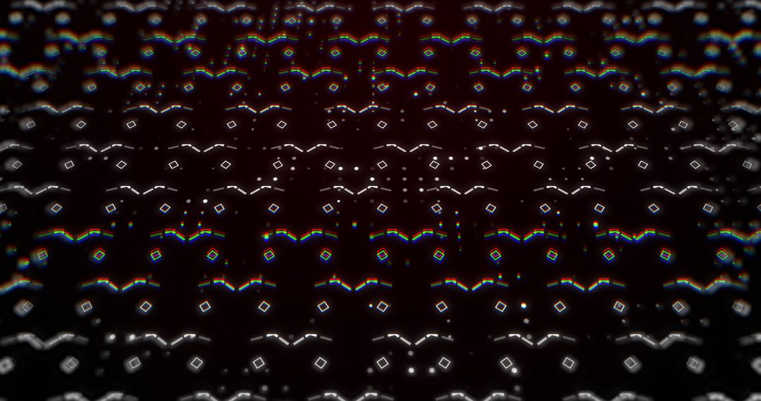 Dynamic Abstract Display with Rotating Squares on Dark Background