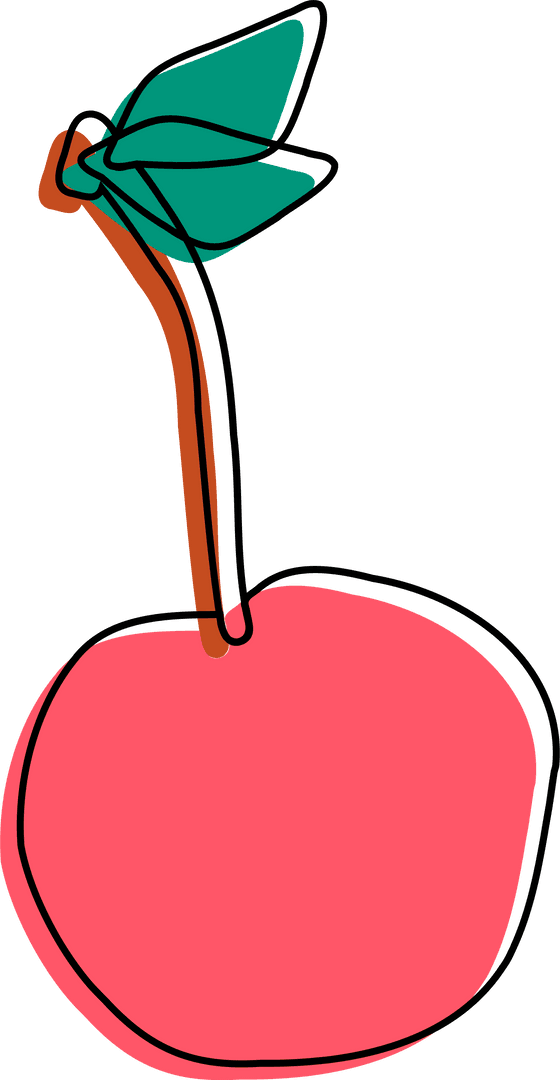 Transparent Stylized Minimalist Cherry Illustration Vector