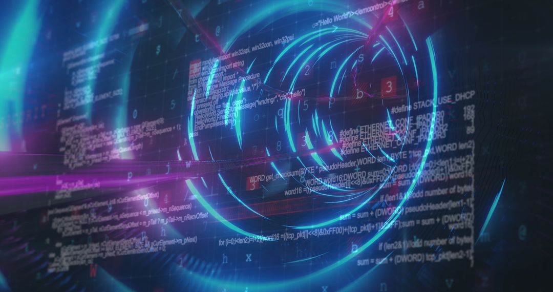 Futuristic Digital Data Network with Glowing Blue Tunnel