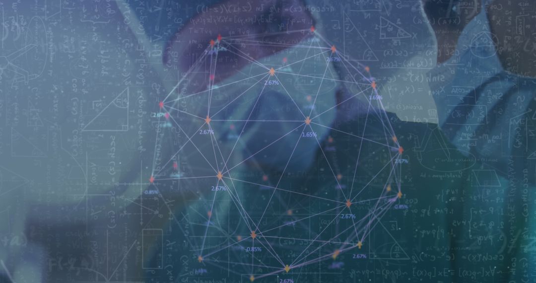 Colleagues Interacting with Holographic Network Sphere in Advanced Lab